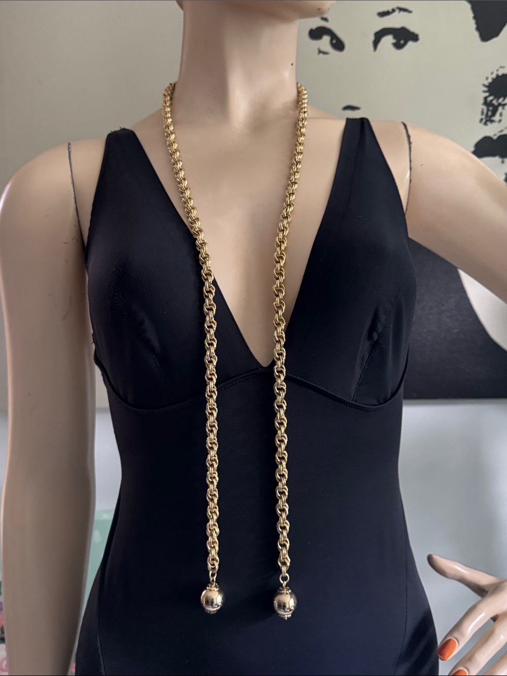 Vintage Lariat Gold Rope Necklace - Picture 8 of 16